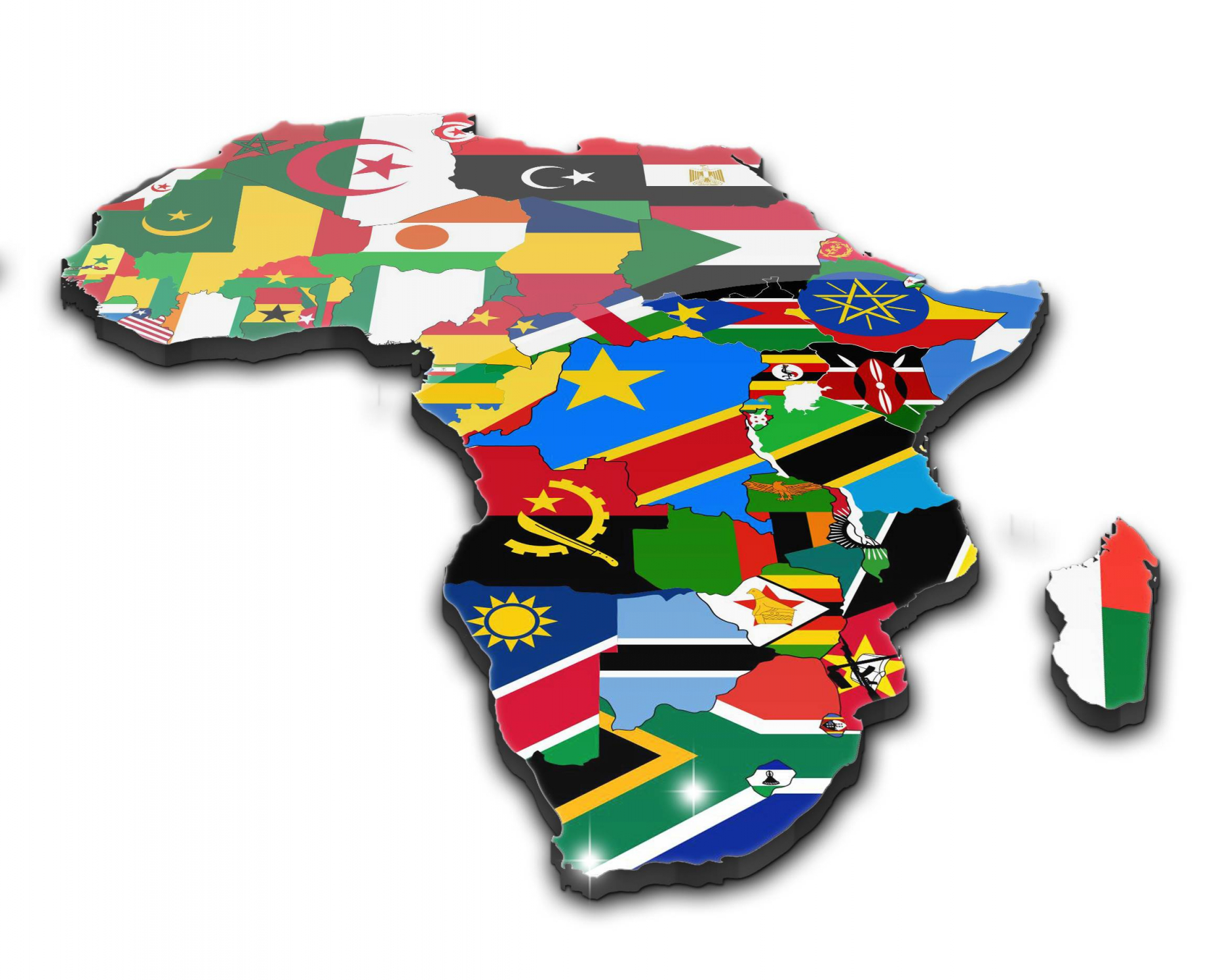 Флаги стран африканского континента